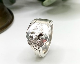 Spoon Ring, 1937 LOVELY LADY, Silverware Ring, Upcycled Silver Spoon Jewelry, 25th Silver Anniversary Gift