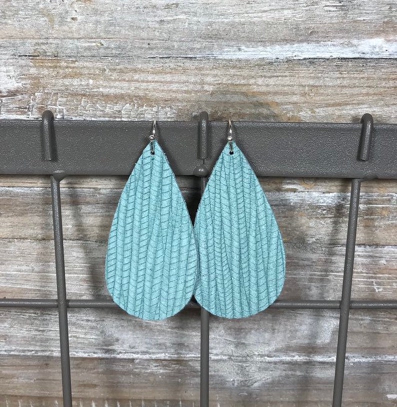 Spring Earrings Leather Earrings Trendy Earrings Teardrop Earrings Summer Earrings