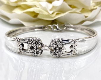 Spoon Bracelet, 1941 ETERNALLY YOURS, Silverware Bracelet, Upcycled Vintage Silver Spoon Bracelet