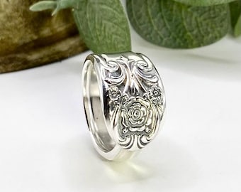 Spoon Ring, 1950 MELODY ROSE, Silverware Ring, Spoon Jewelry, Ring, Silverware Jewelry, Spoon Ring For Women, Silver 25th Anniversary Gift