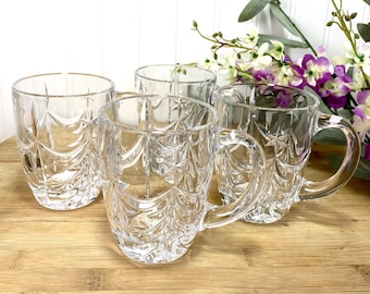 Vintage WATERFORD Crystal Christmas Holiday Mugs, Marquis Set Of 4