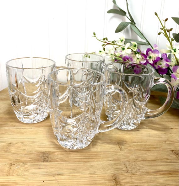 Vintage WATERFORD Crystal Christmas Holiday Mugs, Marquis Set Of 4