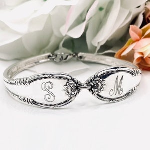 Vintage Spoon Bracelet Personalized Silverware Initial Name Jewelry