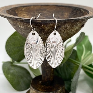 Spoon Earrings, 1939 RADIANCE, Spoon Jewelry, Earrings, Silverware Jewelry, Silverware Earrings, Flatware Earrings, Oval Teardrop Earrings
