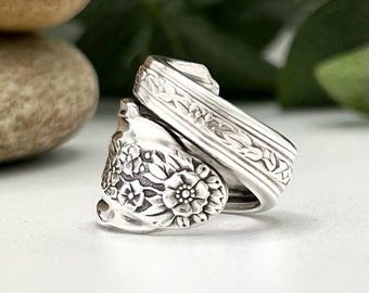 Spoon Ring, 1949 MODERN ROSE, Silverware Ring, Spoon Jewelry, Ring, Silverware Jewelry, Ring, Spoon Ring For Women, Silver Anniversary Gift