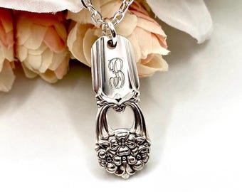 Spoon Necklace, 1941 ETERNALLY YOURS, Silverware Necklace, Personalized Spoon Jewelry Initial Necklace