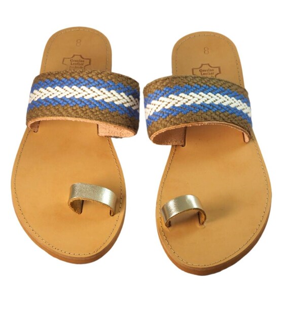 Leather Sandals - Natural Color - 100% Handmade in Greece  display picture 3