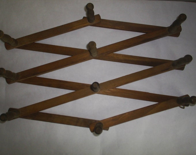 Cup Holder Wooden Expandable Rack Hat Rack Wood Accordian Wall Etsy