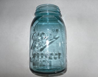 Vintage Blue Mason Canning Jar from 1910
