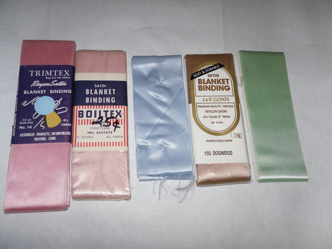 Satin Blanket Bindings Pink Tan Blue Green Blanket Bindings Etsy