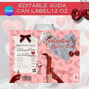 Editable Leopard Soda Can Label, Drink Bottle Labels Template, Bachelorette Custom Sticker Favor Template, Customizable Party Can Sticker