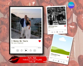 Personalized Music Playlist Photo Frame, Valentine's Gift (Digital Download)