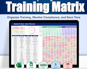 Mitarbeiterschulungs-Tracker: HR Compliance Excel & Google Sheets Vorlage
