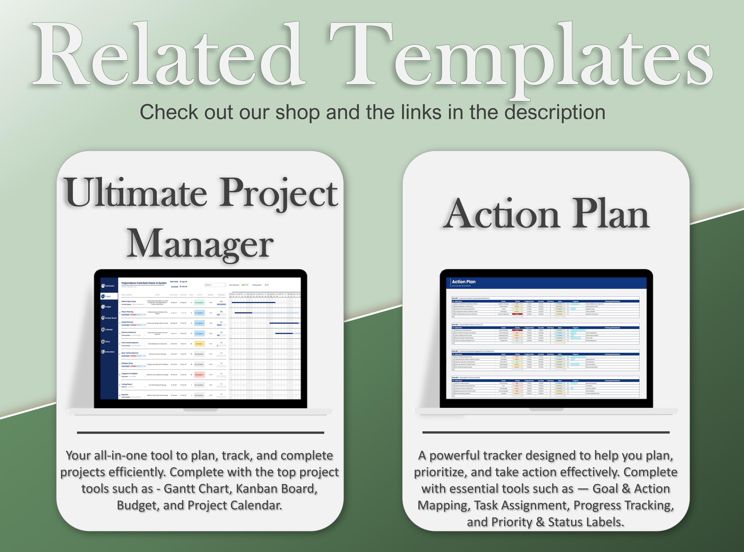 Action Plan Tracker Google Sheets & Excel | Goal Setting Planner | Task ...