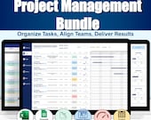 Ultimate Project Management Bundle Excel Google Sheets Project Template Gantt Chart Kanban Board Project Tools Business Project Planner