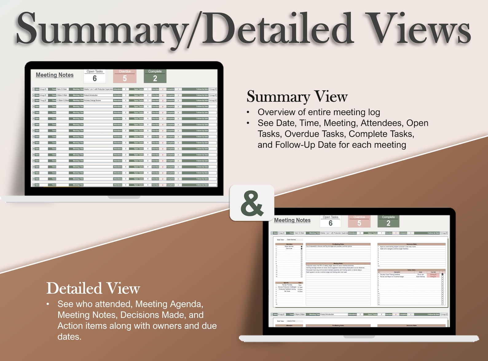Update Notes Tracker Multiple Meeting Notes Tracker Template for Google Sheets & Excel ...