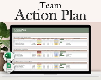 Action Plan Tracker Google Sheets & Excel | Goal Setting Planner | Task Tracker Spreadsheet | Project Management Template | Digital Planner