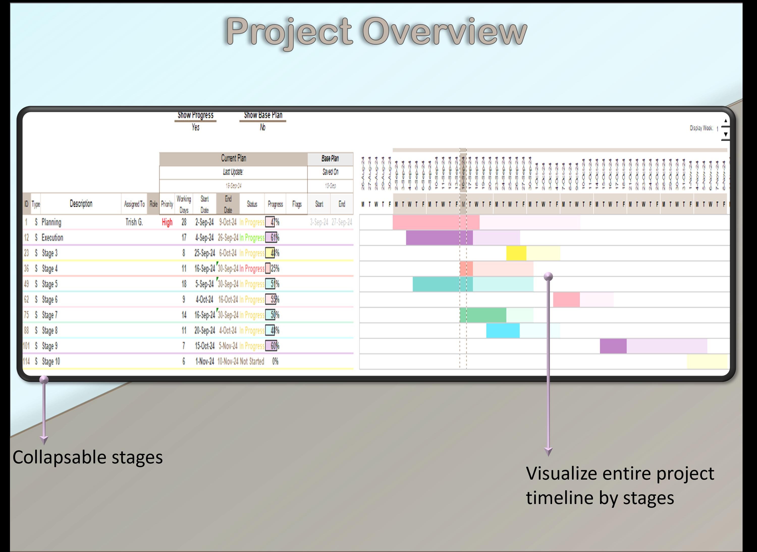 Pastel Gantt Chart Excel Template | Project Planner & Task Tracker ...