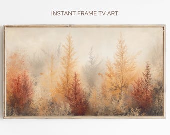 Vintage Autumn Landscape TV Art: Rustic Fall Forest (Digital Download, 3840x2160 pixels)