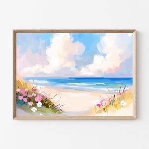 Pastell Strand Landschaft Druck: Küsten Galerie Wand Kunst (Digitaler Download)
