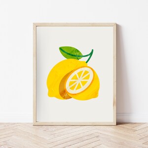 Minimalist Lemon Art Print: Trendy Kitchen Wall Decor (Digital Download)