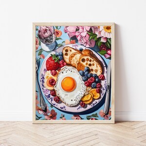 Maximalist Breakfast Food Art Print: Colorful Kitchen Decor (Digital Download)