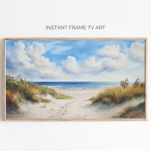 Beach Dunes Frame TV Art: Coastal Landscape Painting (Digital Download)