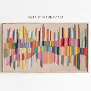 Abstract Line Art Frame TV: Modern Colorful Digital Download
