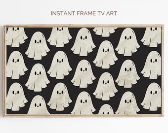 Cute Ghost Frame TV Art, Halloween Screensaver (Digital Download)