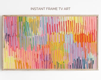 Colorful Abstract Frame TV Art | Modern Lines Painting Digital Download