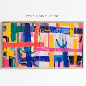 Colorful Abstract Art for Samsung Frame TV: Modern Geometric Design (Digital Download 3840x2160px JPG)