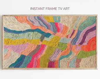 Abstract Line Frame TV Art: Modern Living Room Digital Download