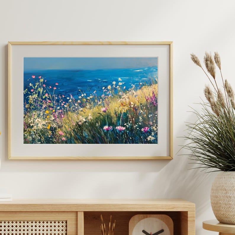 Coastal Wildflowers Painting: Beach House Decor (digital Download) - Etsy