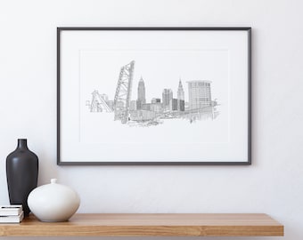Cleveland - Skyline Line Drawing Print