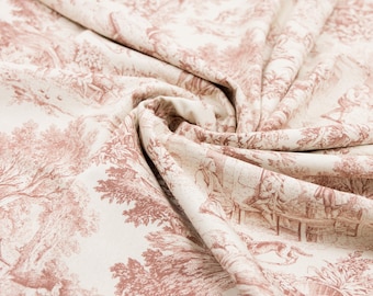 Toile de Jouy-stof - Antiekroze - Meubelbekleding - Elegant interieur - Frans historisch - Luxe woning - Shabby chic - Rococo - Diverse snitten