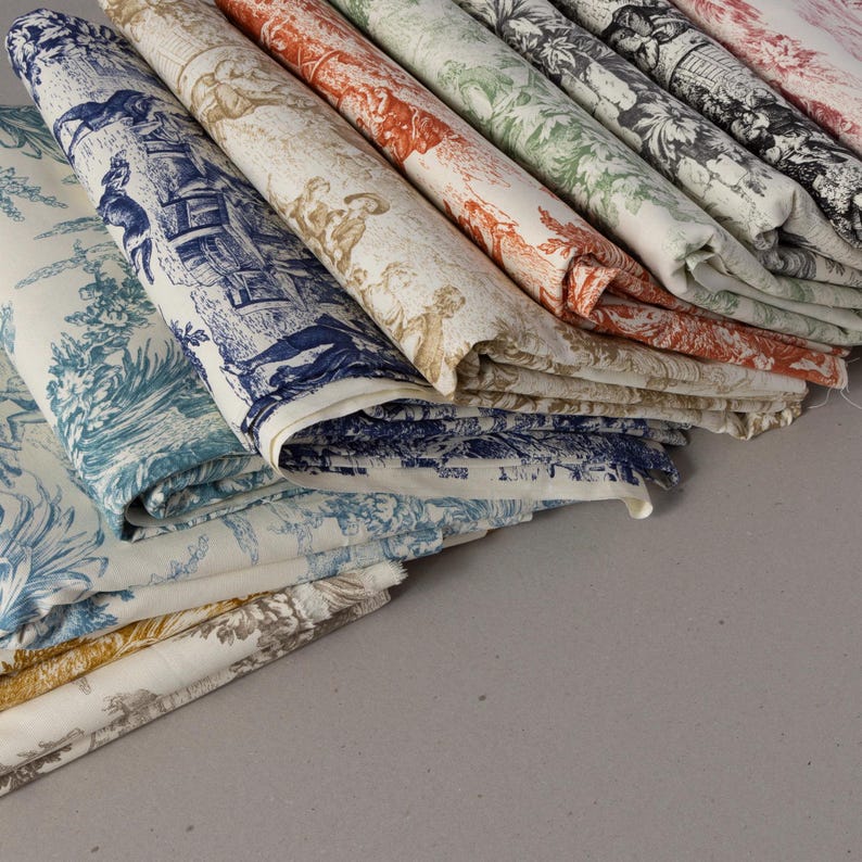Toile de Jouy Fabric – Timeless Elegance for Home & Fashion | 11 Stunning Colors