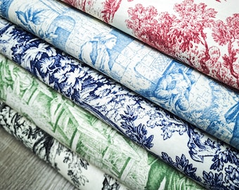 Toile de Jouy Stof per meter - breedte 280 - Verkrijgbaar in verschillende kleuren - Bekleding - Frans historisch - Luxe - Shabby Chic - Rococo