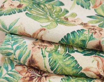 Monstera Tropical Gobelin Jacquard Paneel 280 x 250 cm Zware Katoenmix Gordijnen Sprei Woondecoratie Jungle Botanische Stof