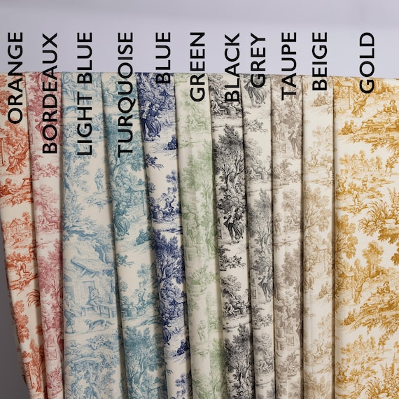 Tessuto Toile de Jouy cotone 100 % | extra largo 2,8 m | stoffa al metro disponibile in 11 colori - Shabby Chic - Rococo