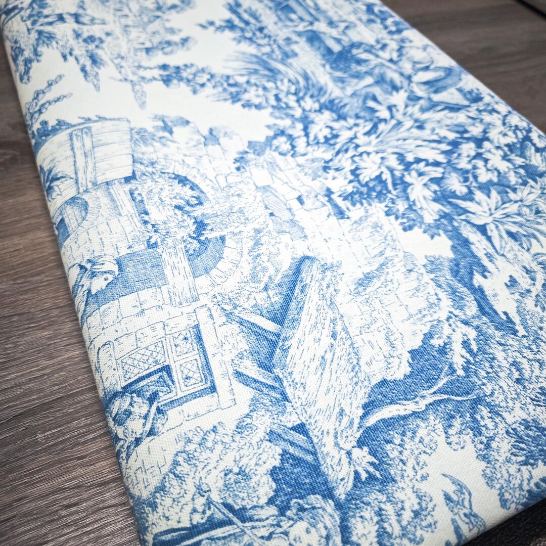 Toile De Jouy Fabric - Light Blue - Upholstery - Elegant Interior ...