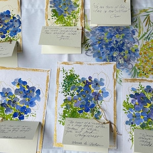Cartões de felicitações em aquarela pintados à mão