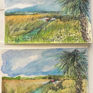 Cartões de aquarela originais com envelopes — conjunto de 3 (em branco por dentro)