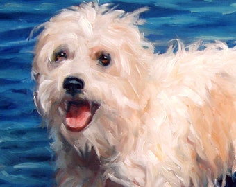 WaterLover custom Pet Portrait in Oils, from your photos, 10x12" - dog painting • dog portrait • animals • original oil portrait painting