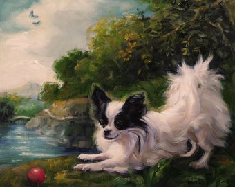 Old World Charm, custom pet portrait oil painting dog paintings dog portrait painting in oil, 10x12"