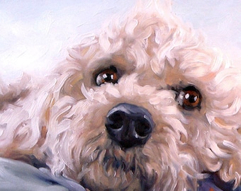 Canine Cuties, custom Pet Portrait paintings in Oils by puci, 8x8 inches