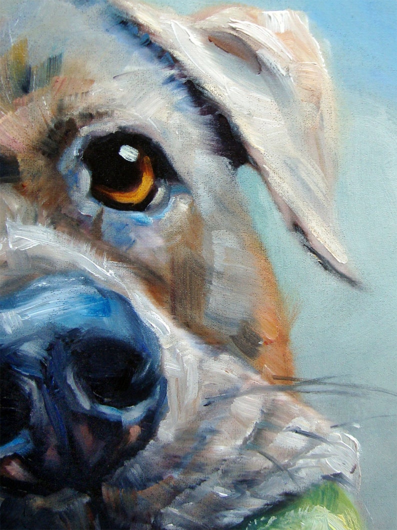 PlayfulPooch custom Pet Portrait Oil Painting by puci | Etsy