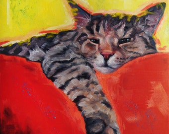PopArt Kitty, Custom Cat portraits Oil paintings Custom Cat painting, Gifts for Cat lovers
