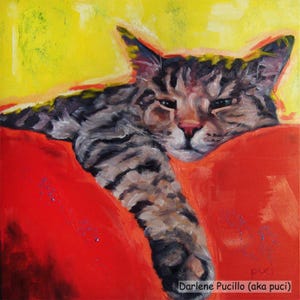 PopArt Kitty, Custom Cat portraits Oil paintings Custom Cat painting, Gifts for Cat lovers image 1