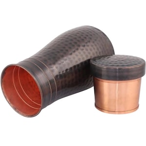 Handmade Hammered Copper Water Jug with Lid: Ayurvedic Kitchen Decor