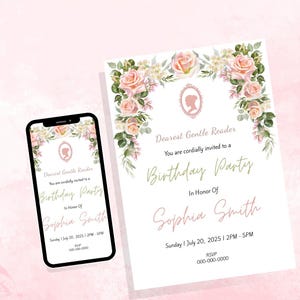 Bridgerton Invite | Bridgerton Birthday Invitation | Bridgerton Invites | Bridgerton Invitation | Bridgerton Birthday Party Invite